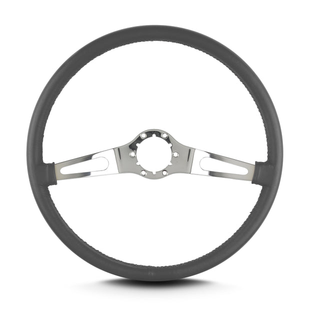 TEARDROP 2 SPOKE 15" POLISHED THIN GRIP DARK GREY