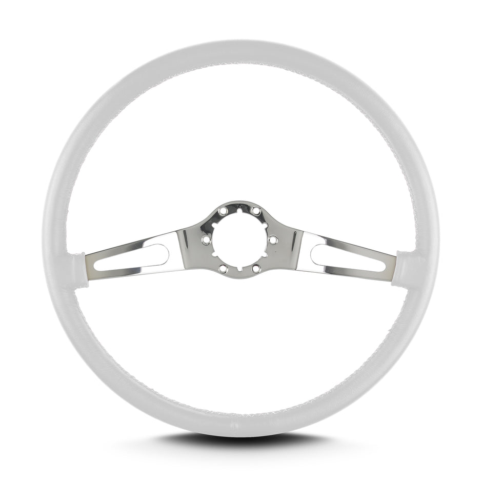 TEARDROP 2 SPOKE 15" POLISHED THIN GRIP WHITE