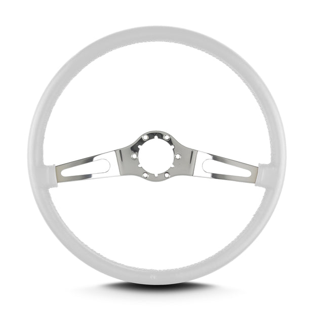 TEARDROP 2 SPOKE 15" POLISHED THIN GRIP WHITE