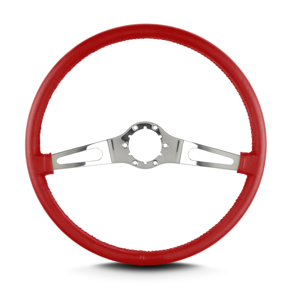 TEARDROP 2 SPOKE 15" POLISHED THIN GRIP BRIGHT RED