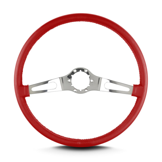 TEARDROP 2 SPOKE 15" POLISHED THIN GRIP BRIGHT RED
