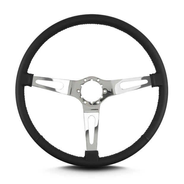 TEARDROP 3 SPOKE 15" POLISHED THIN GRIP BLACK