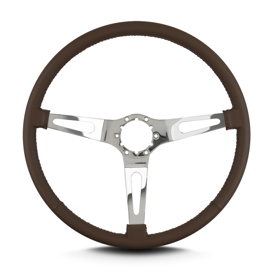 TEARDROP 3 SPOKE 15" POLISHED THIN GRIP BROWN