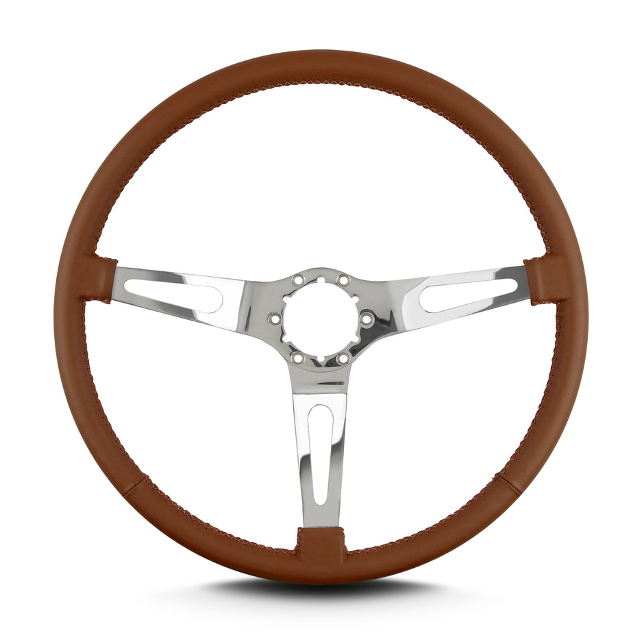 TEARDROP 3 SPOKE 15" POLISHED THIN GRIP CARAMEL