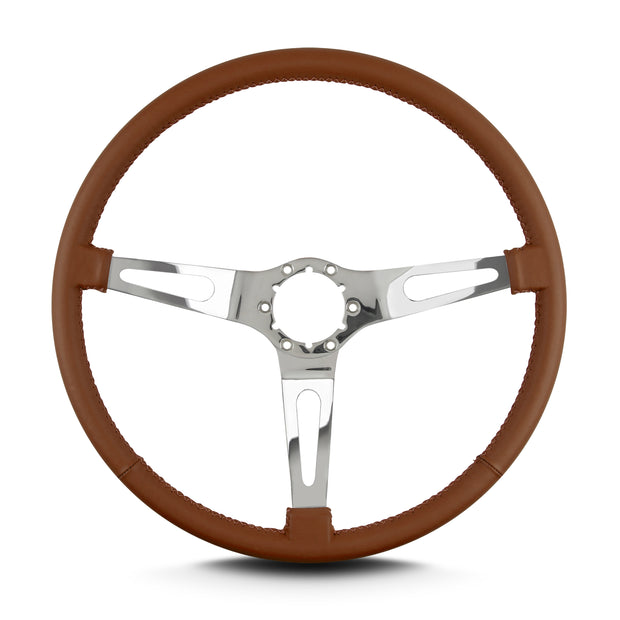TEARDROP 3 SPOKE 15" POLISHED THIN GRIP CARAMEL