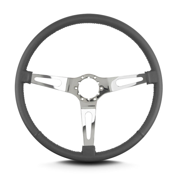 TEARDROP 3 SPOKE 15" POLISHED THIN GRIP DARK GREY