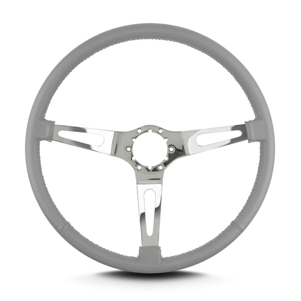 TEARDROP 3 SPOKE 15" POLISHED THIN GRIP LIGHT GREY