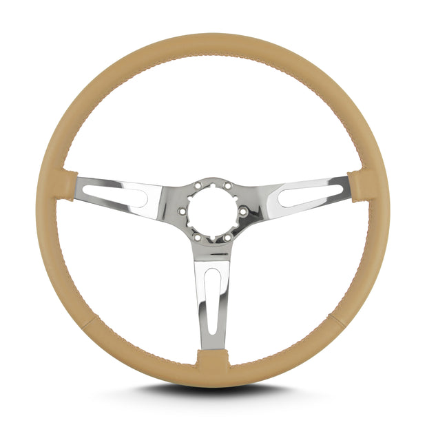 TEARDROP 3 SPOKE 15" POLISHED THIN GRIP TAN