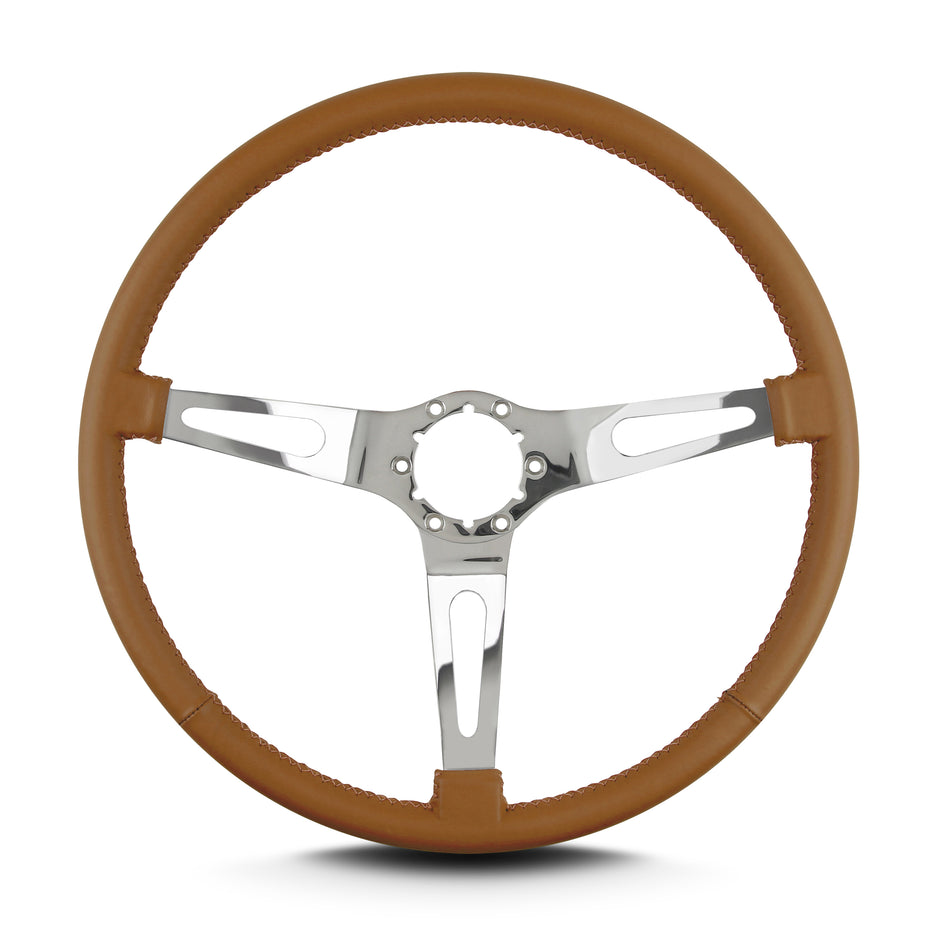 TEARDROP 3 SPOKE 15" POLISHED THIN GRIP CHESTNUT