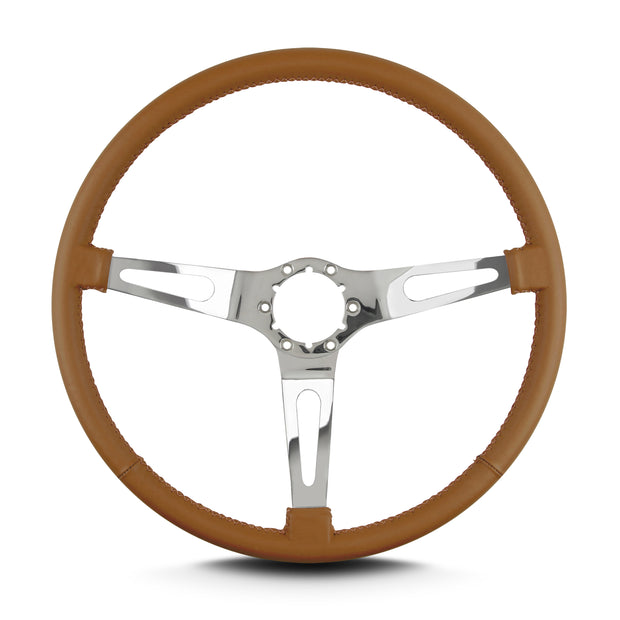 TEARDROP 3 SPOKE 15" POLISHED THIN GRIP CHESTNUT
