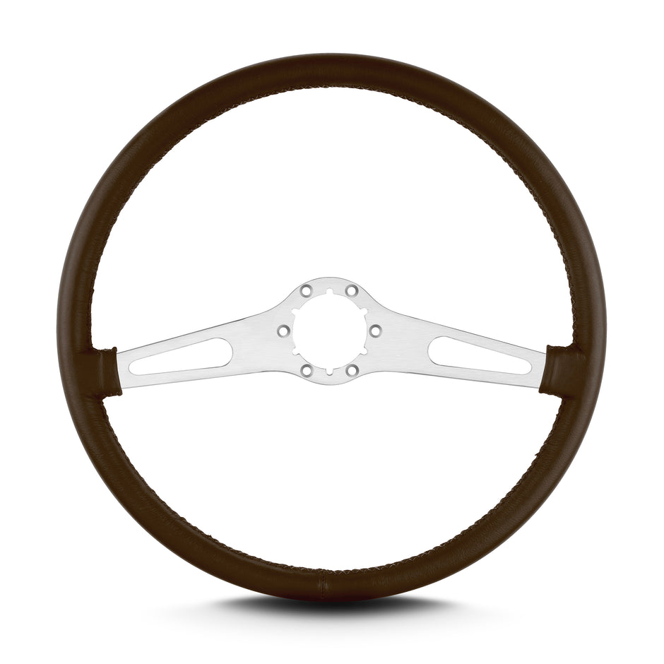 TEARDROP 2 SPOKE 15" BRUSHED THIN GRIP BROWN