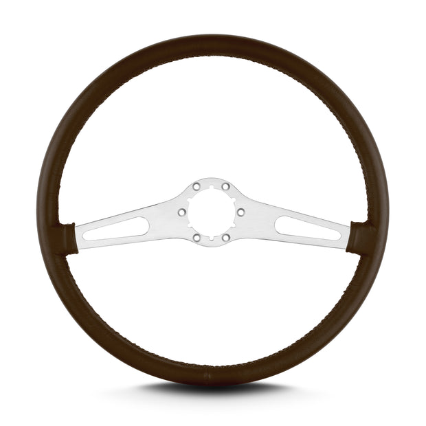 TEARDROP 2 SPOKE 15" BRUSHED THIN GRIP BROWN
