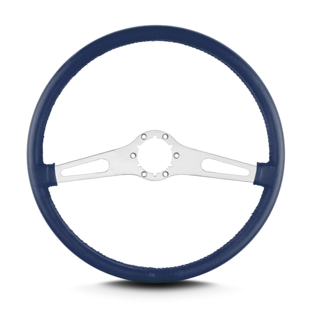 TEARDROP 2 SPOKE 15" BRUSHED THIN GRIP BLUE