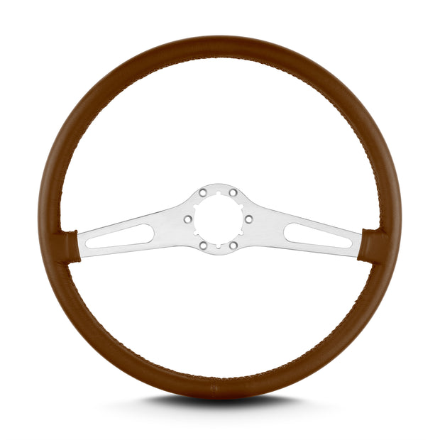 TEARDROP 2 SPOKE 15" BRUSHED THIN GRIP CARAMEL