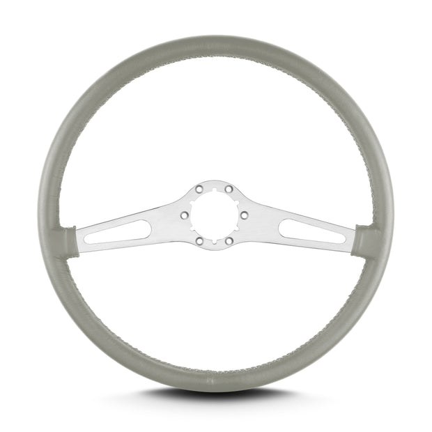 TEARDROP 2 SPOKE 15" BRUSHED THIN GRIP LIGHT GREY