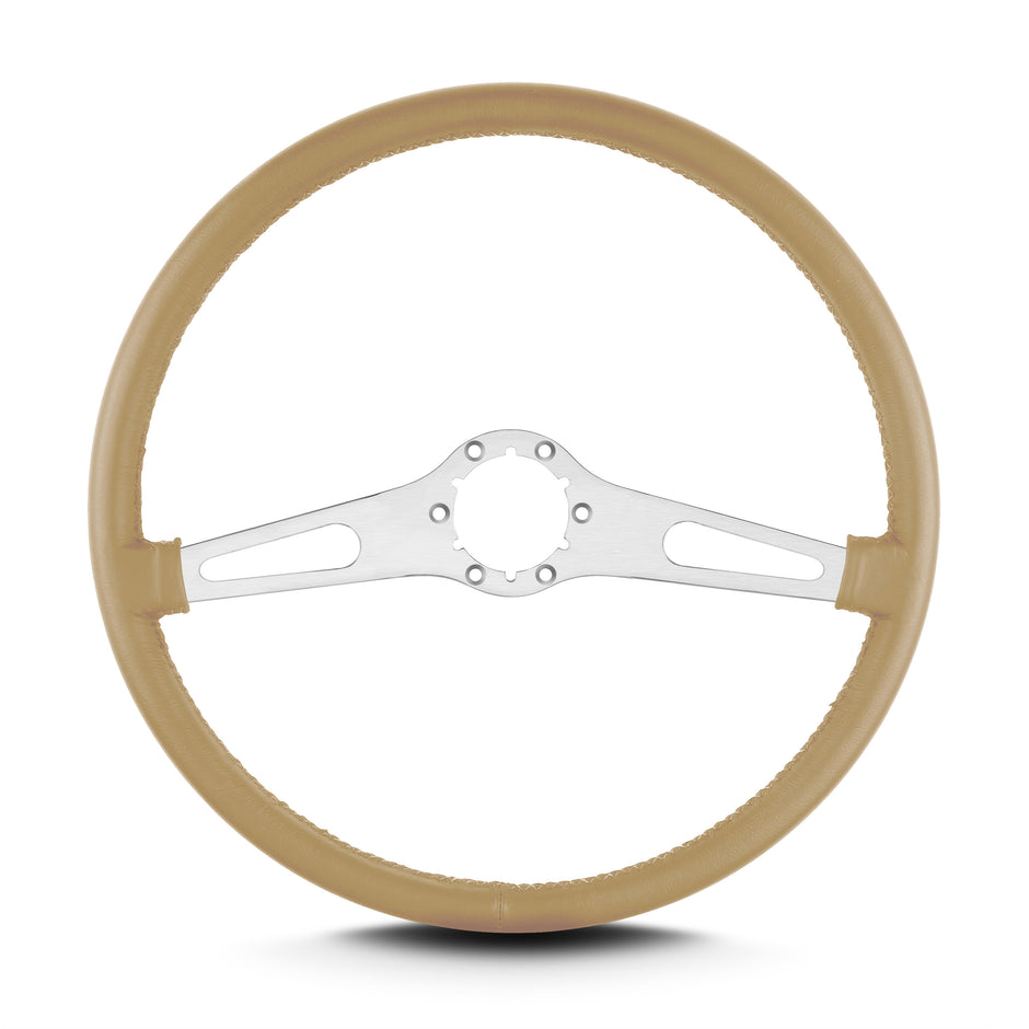 TEARDROP 2 SPOKE 15" BRUSHED THIN GRIP TAN