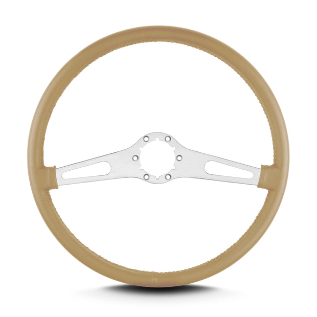 TEARDROP 2 SPOKE 15" BRUSHED THIN GRIP TAN