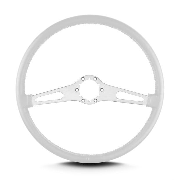 TEARDROP 2 SPOKE 15" BRUSHED THIN GRIP WHITE