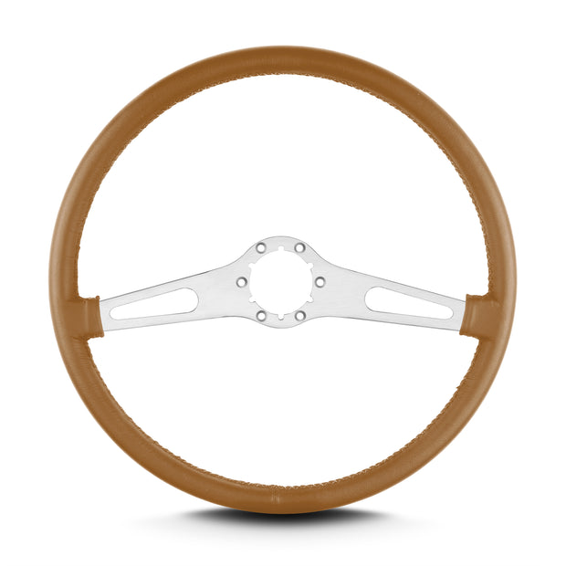 TEARDROP 2 SPOKE 15" BRUSHED THIN GRIP CHESTNUT