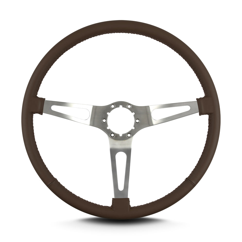 TEARDROP 3 SPOKE 15" BRUSHED THIN GRIP BROWN