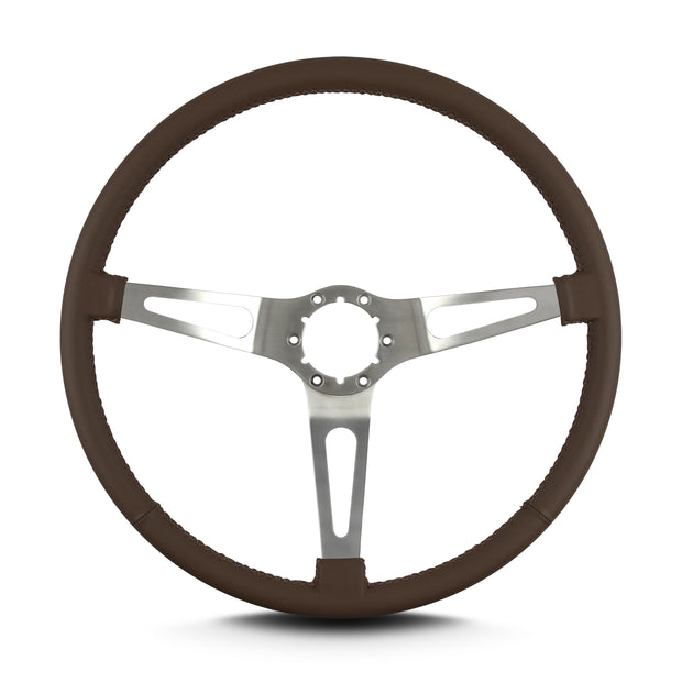 TEARDROP 3 SPOKE 15" BRUSHED THIN GRIP BROWN