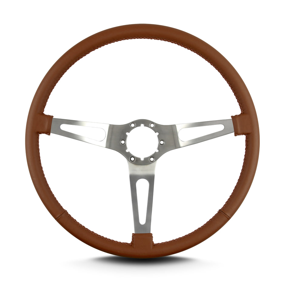 TEARDROP 3 SPOKE 15" BRUSHED THIN GRIP CARAMEL
