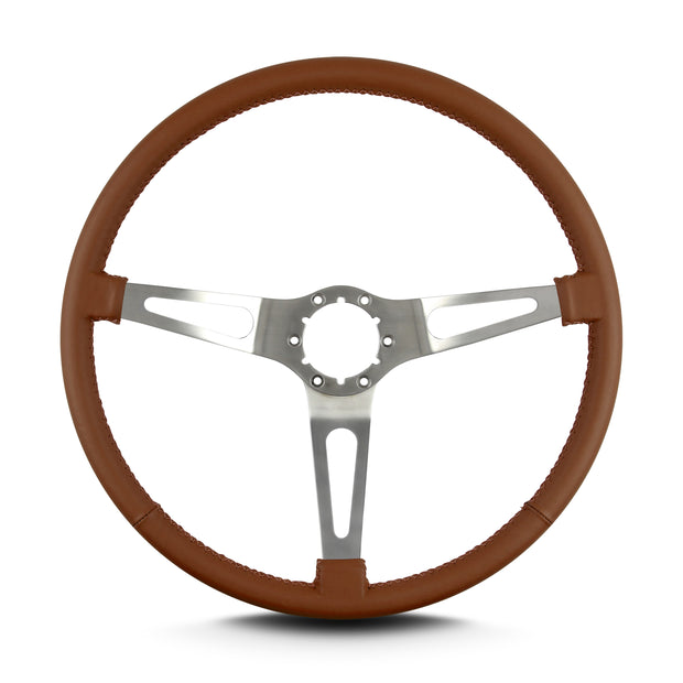 TEARDROP 3 SPOKE 15" BRUSHED THIN GRIP CARAMEL