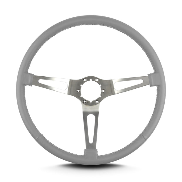 TEARDROP 3 SPOKE 15" BRUSHED THIN GRIP LIGHT GREY