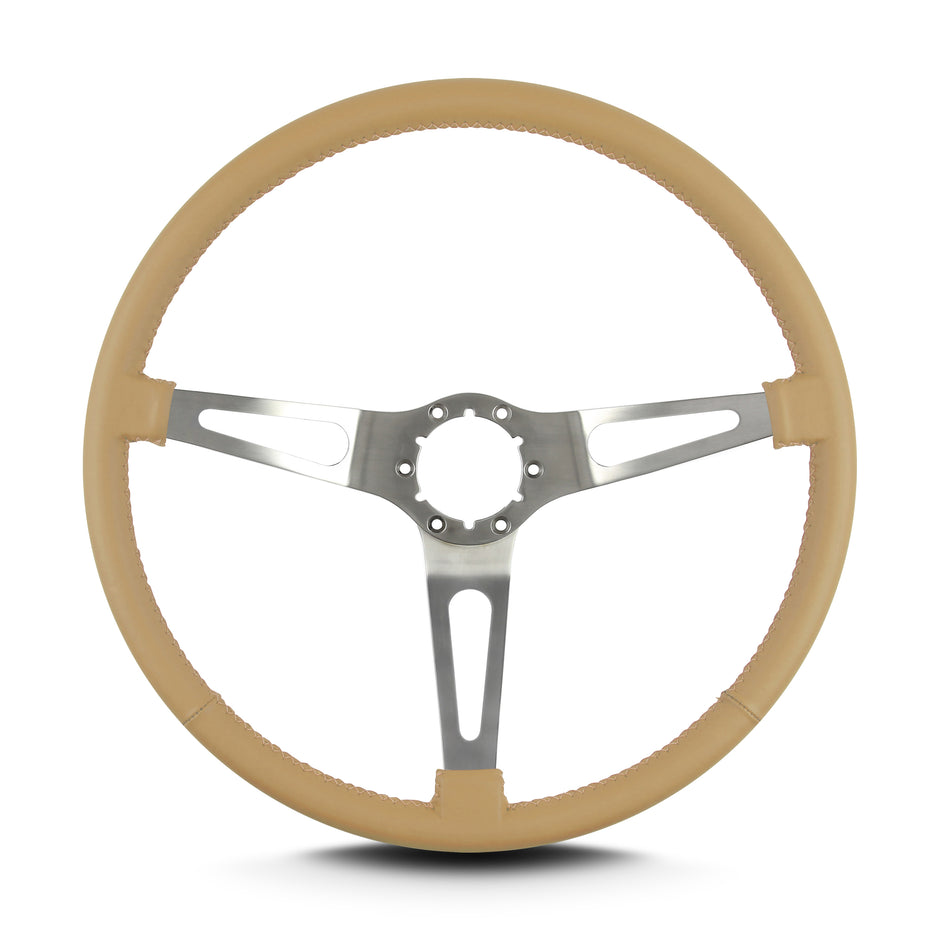 TEARDROP 3 SPOKE 15" BRUSHED THIN GRIP TAN