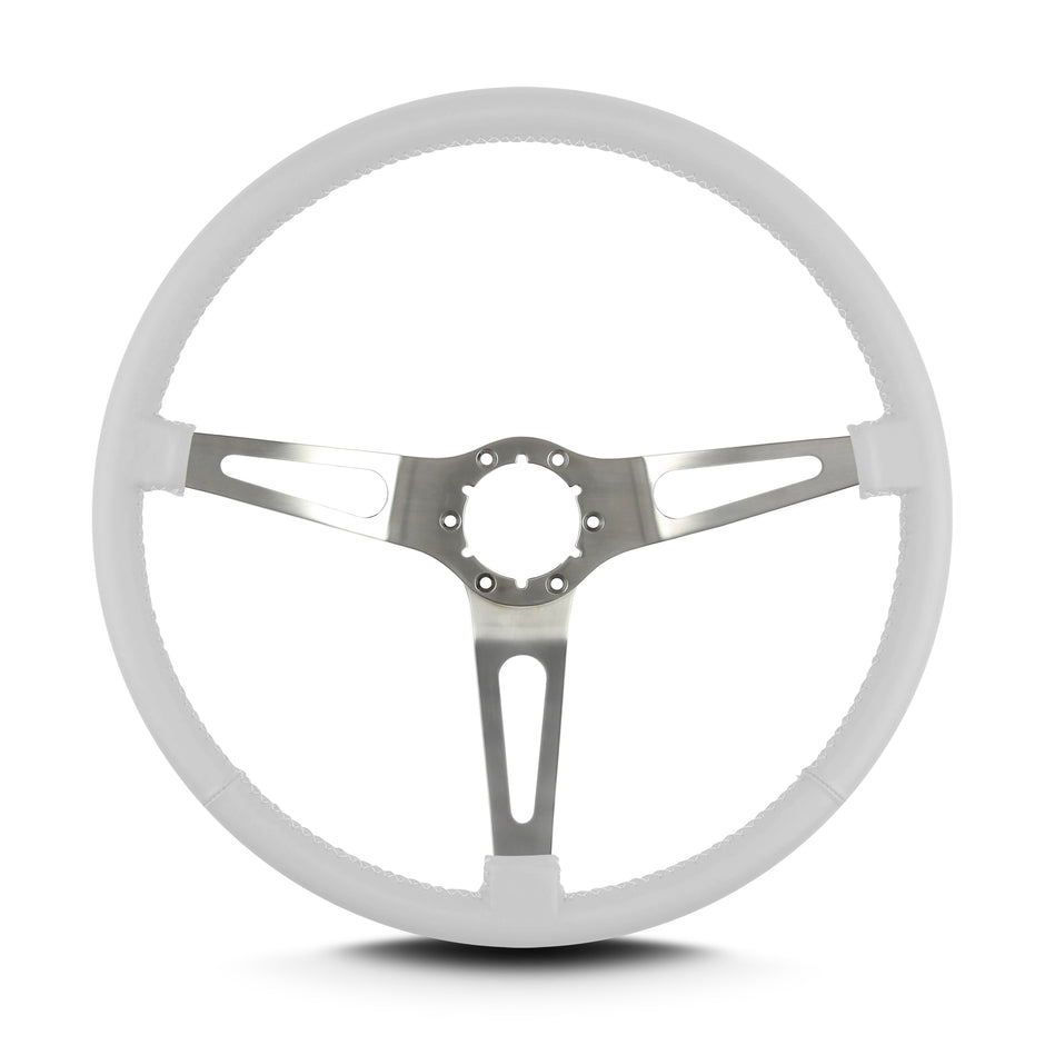TEARDROP 3 SPOKE 15" BRUSHED THIN GRIP WHITE