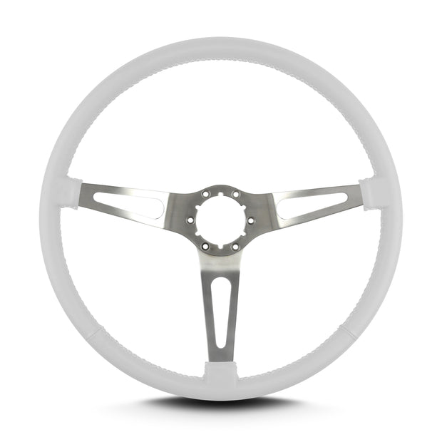 TEARDROP 3 SPOKE 15" BRUSHED THIN GRIP WHITE