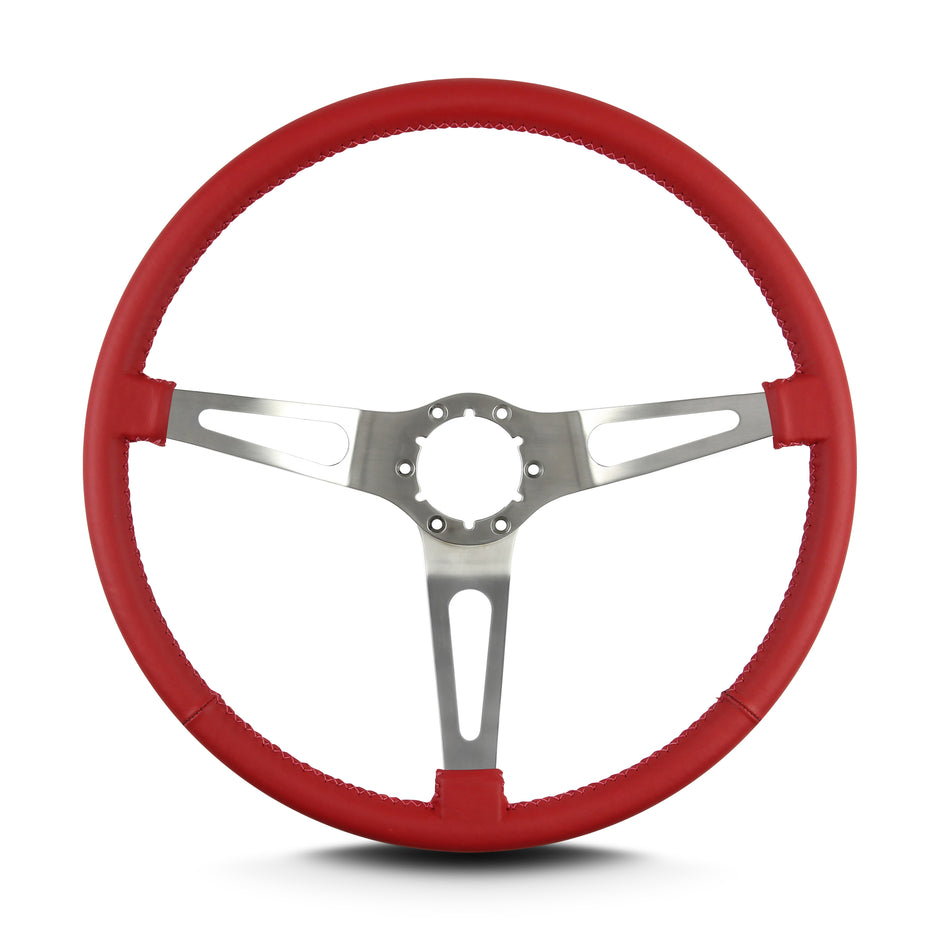 TEARDROP 3 SPOKE 15" BRUSHED THIN GRIP BRIGHT RED