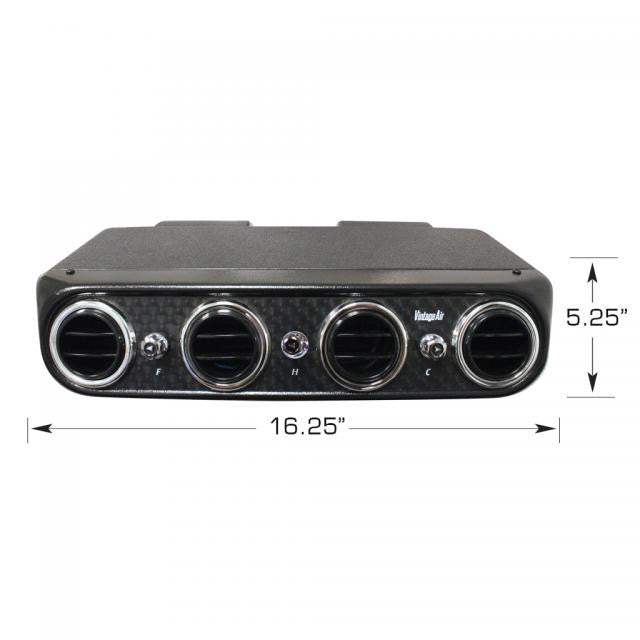 Heritage Under Dash System, Heat & Cool, Black Anodized Engine Turn Aluminum