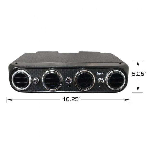 Heritage Under Dash System, Heat & Cool, Black Anodized Engine Turn Aluminum