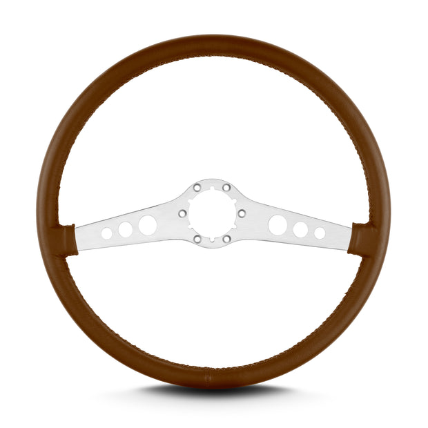 SS 15" BRUSHED THIN GRIP CARAMEL