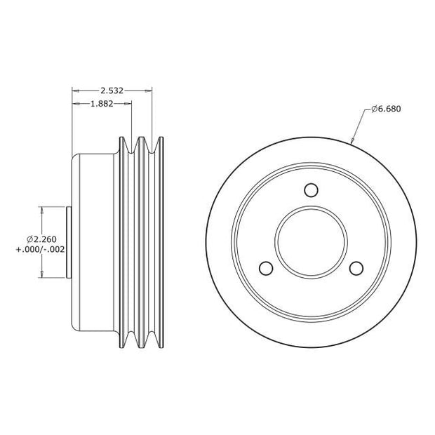 Ford 289-302 Small Block Crankshaft Pulley (Double-Groove)