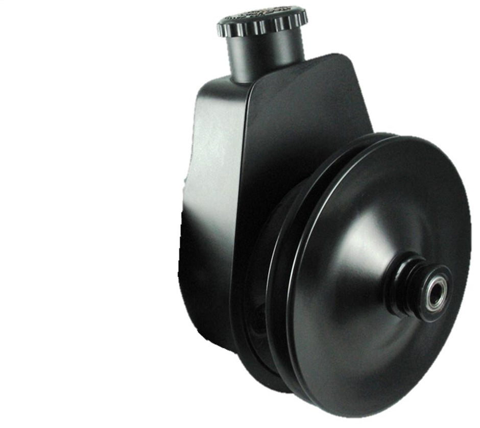 Borgeson - Power Steering Pump - P/N: 800329 - P/S Pump, Saginaw self contained, black powder coated reservoir with straight return tube. Includes single row v-belt pulley.