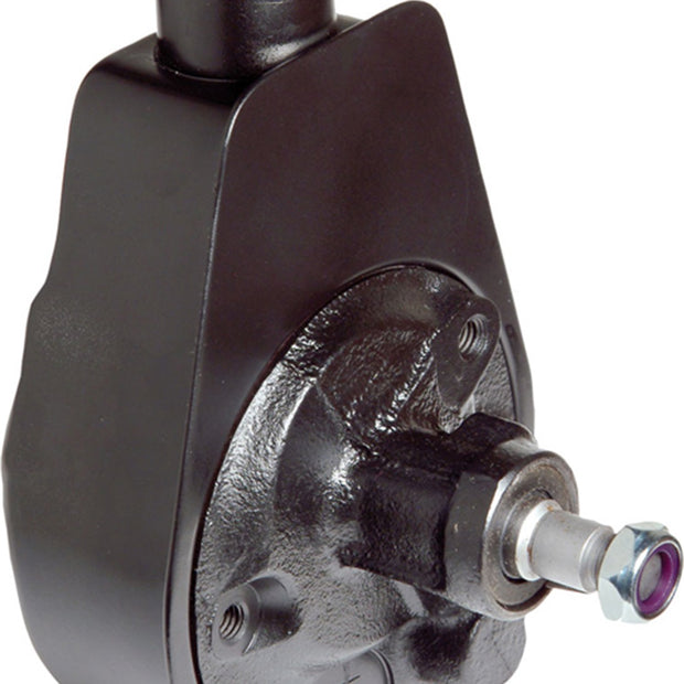 Borgeson - Power Steering Pump - P/N: 800312 - Saginaw self contained power steering pump with keyway shaft. Painted black. Preset for Mustang R&P pressure.