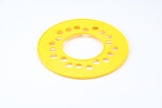 WHEEL BOLT CIRCLE TEMPLATE 5 LUG METRIC: 100mm, 112mm, 115mm, AND 120mm, YELLOW