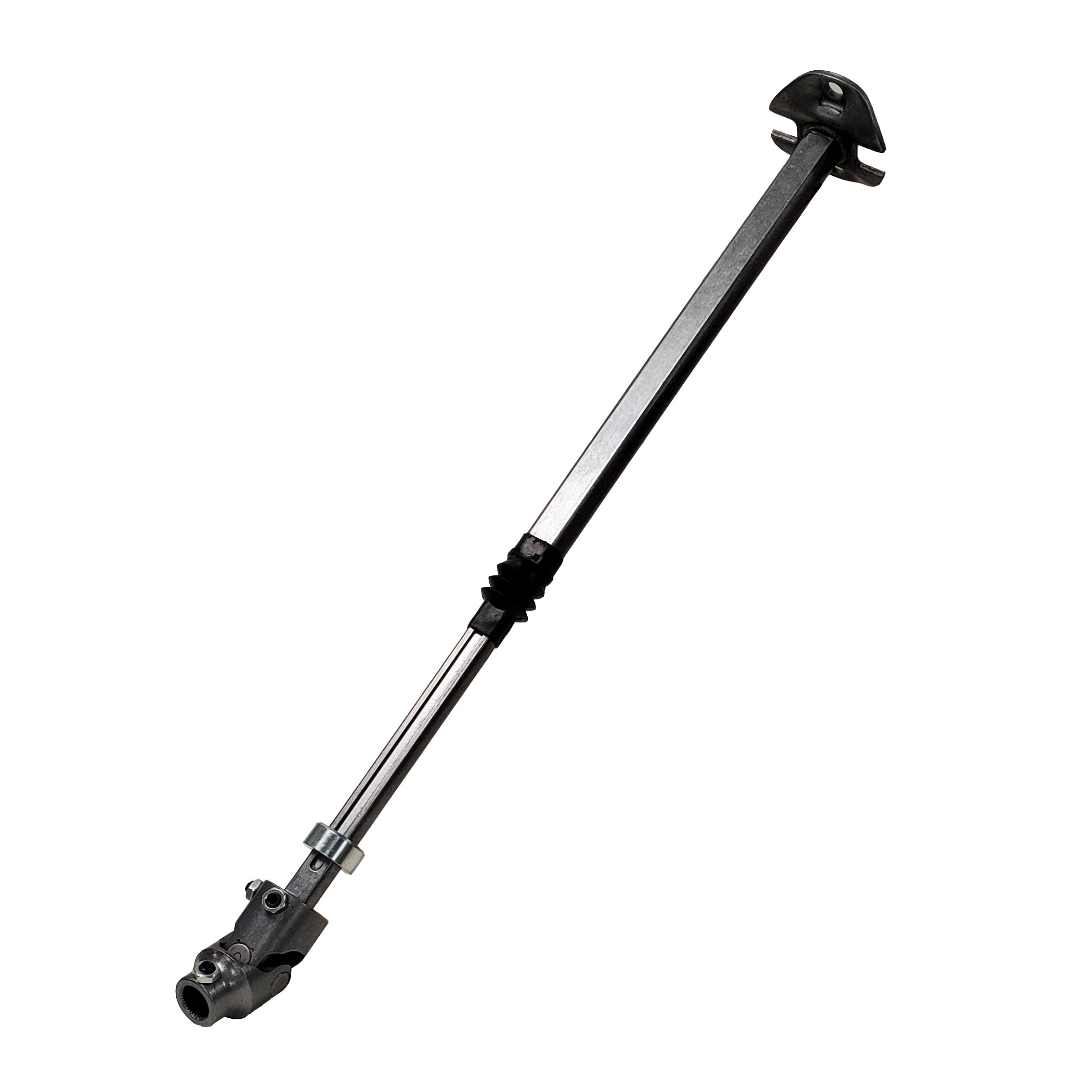 Borgeson - Steering Shaft - P/N: 000942 - Dodge Truck heavy duty heavy duty telescopic steel steering shaft. Connects from factory column to steering box. Includes rag joint flange and billet steel universal joint. Fits trucks with 13/16-36 spline steerin
