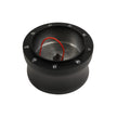 NINE BOLT BLACK BILLET ALUMINUM STEERING WHEEL HUB ADAPTER FOR '39-'41 FORD WITH TAPERED KEYWAY AND 4.2