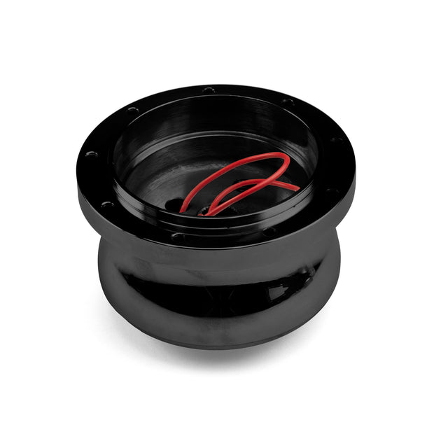 NINE BOLT 3.5" LONG BLACK BILLET ALUMINUM STEERING WHEEL HUB ADAPTER FOR '78-'91 FORD NON-AIRBAG WITH LOCKING COLUMN