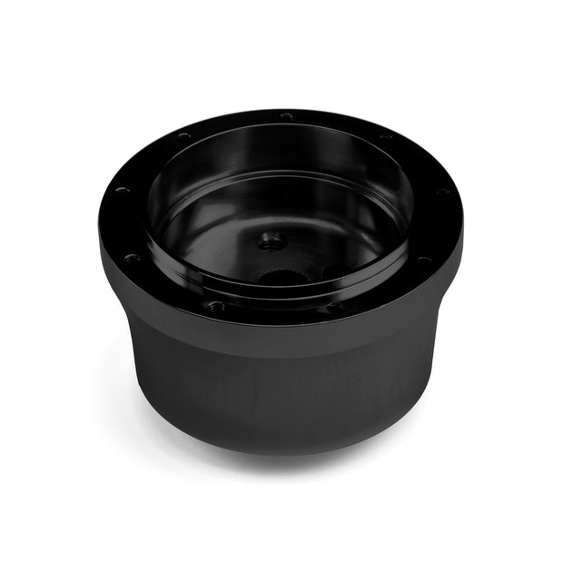 NINE BOLT BLACK BILLET ALUMINUM STEERING WHEEL HUB ADAPTER FOR '67-'94 GM NON-AIR BAG FLAMING RIVER COLUMN
