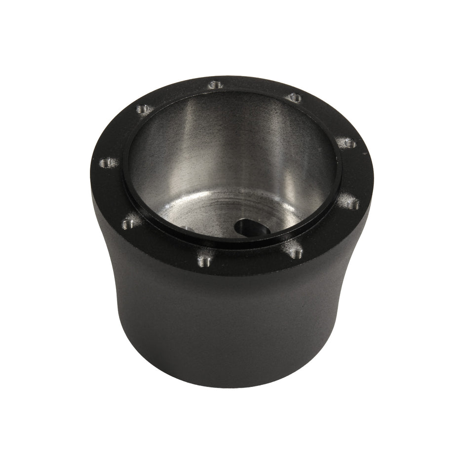 NINE BOLT 3.25" LONG BLACK BILLET ALUMINUM STEERING WHEEL HUB ADAPTER FOR '67-'94 GM NON-AIR BAG FLAMING RIVER COLUMN