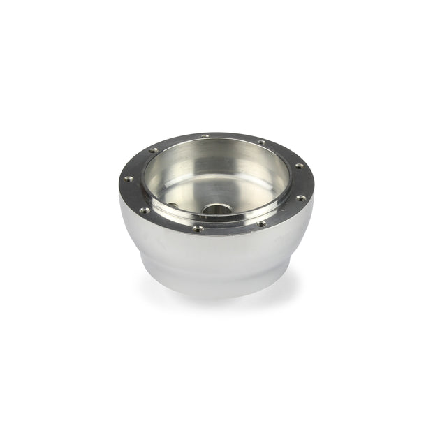 NINE BOLT POLISHED BILLET ALUMINUM STEERING WHEEL HUB ADAPTER FOR BOAT WITH 3/4" TAPERED SHAFT