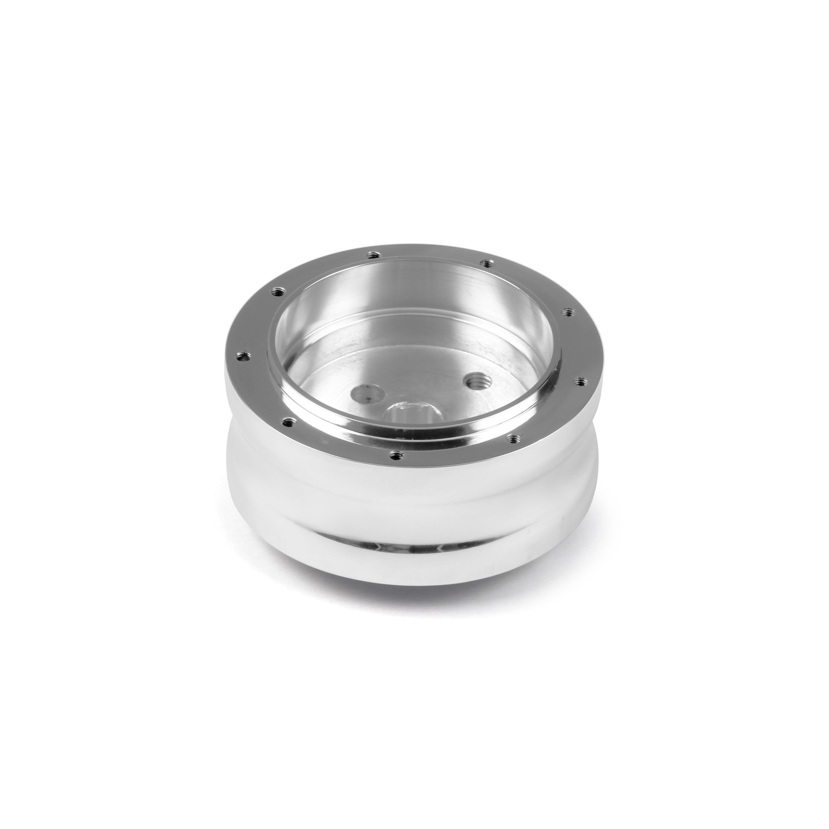 NINE BOLT POLISHED BILLET ALUMINUM STEERING WHEEL HUB ADAPTER FOR '84-'89 FORD NON-AIRBAG