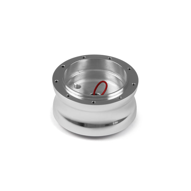 NINE BOLT POLISHED BILLET ALUMINUM STEERING WHEEL HUB ADAPTER FOR '85-'89 NISSAN, '85-'89 NISSAN TRUCKS