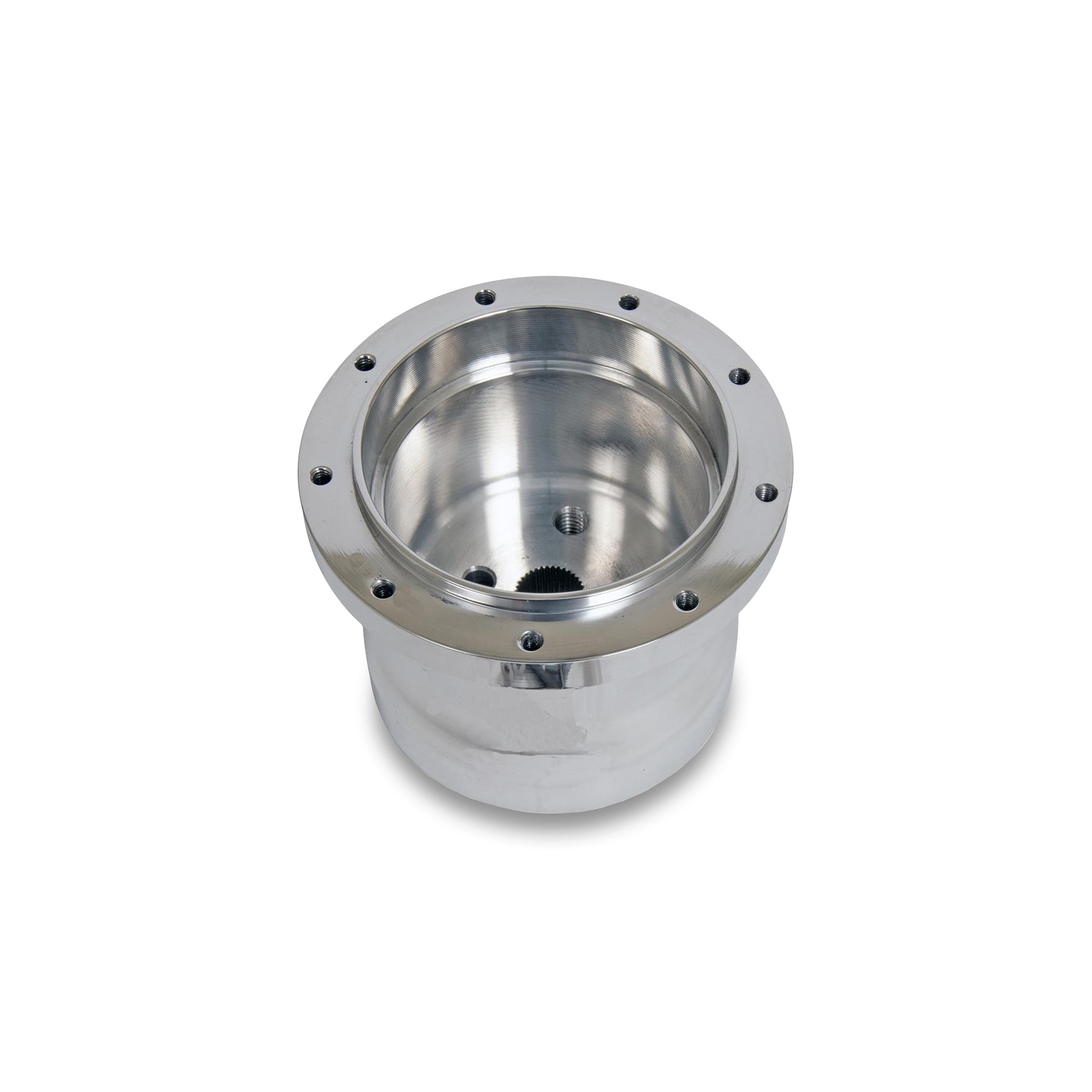 NINE BOLT POLISHED BILLET ALUMINUM STEERING WHEEL HUB ADAPTER FOR '54-'66 GM
