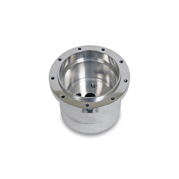 NINE BOLT POLISHED BILLET ALUMINUM STEERING WHEEL HUB ADAPTER FOR '54-'66 GM