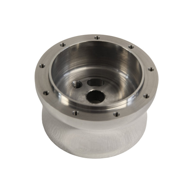 NINE BOLT POLISHED BILLET ALUMINUM STEERING WHEEL HUB ADAPTER FOR '67-'94 JEEP